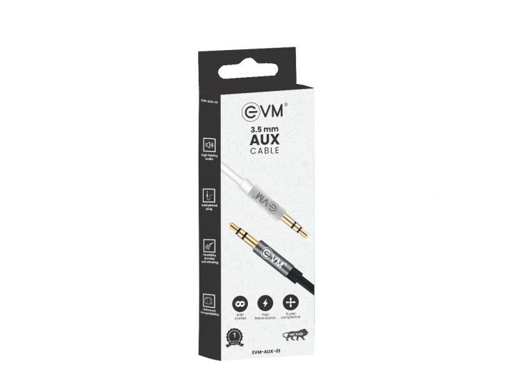 EVM 3.5MM AUX CABLE MALE TO MALE AUX01